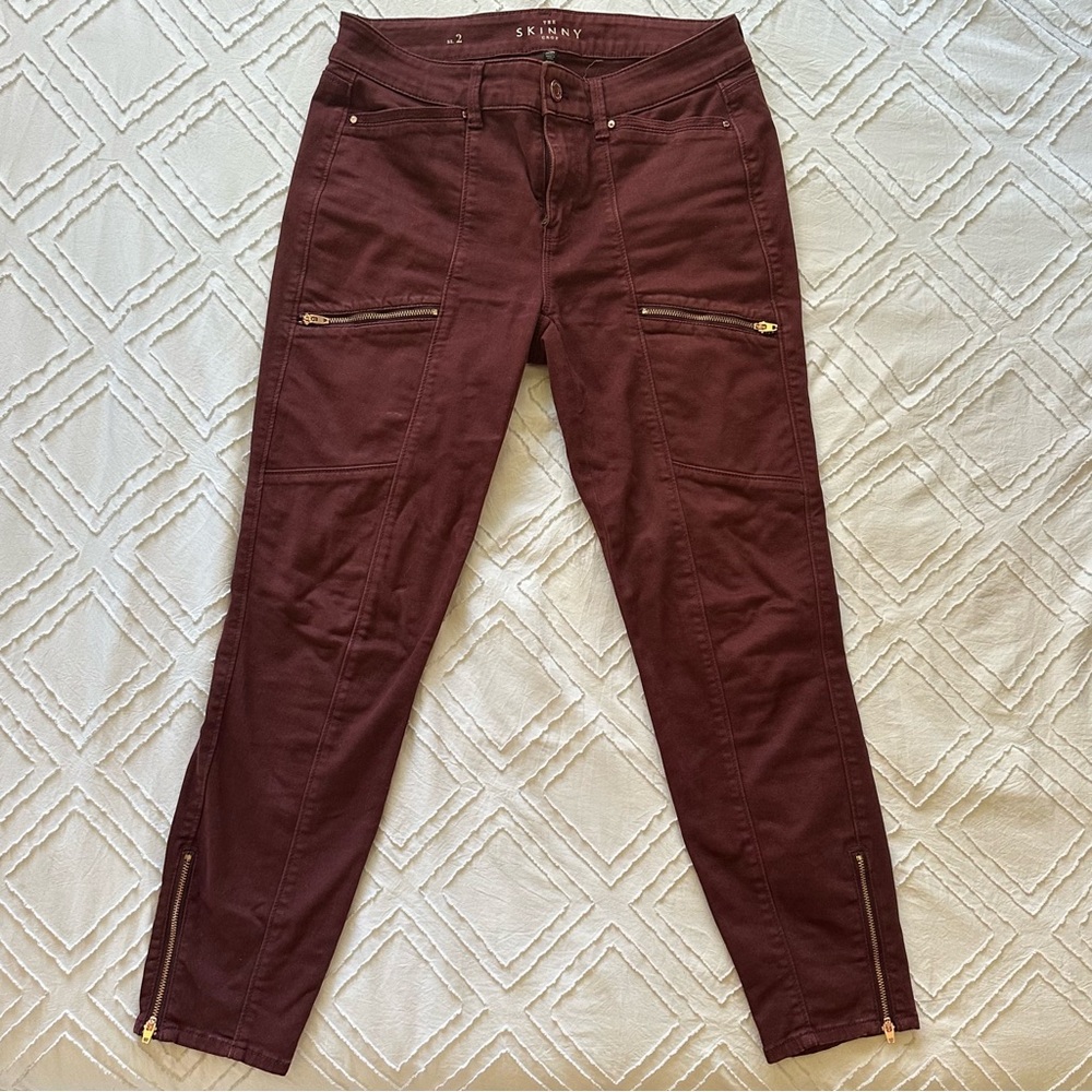 Women's Skinny Burgundy Jeans